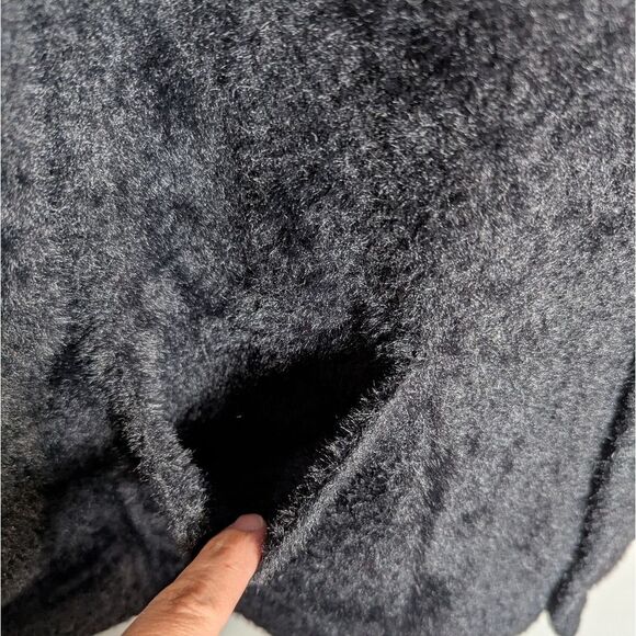 Teddy Fresh Black Fluffy Fuzzy Cardigan Sweater Green Bear Button Accent 2XL - Picture 7 of 7